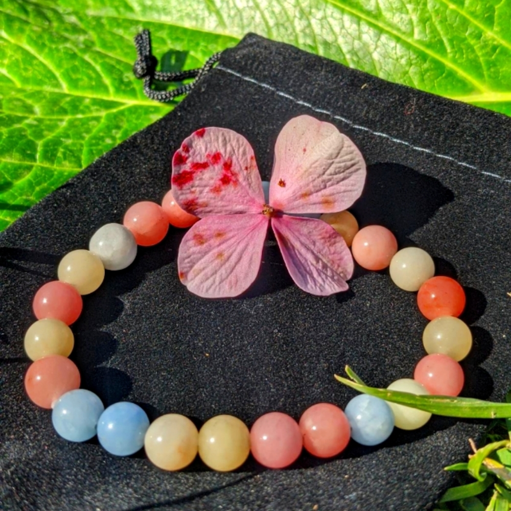 Morganite gemstone bracelet